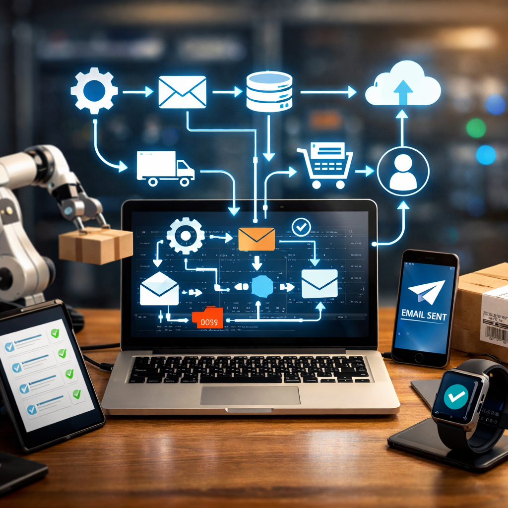 photographic Generate an image to show automation through workflow-1